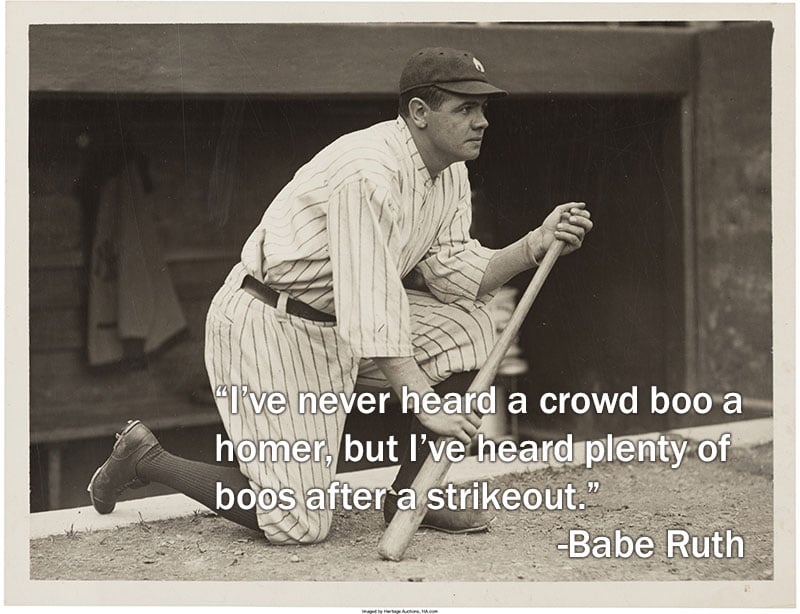 Babe Ruth waiting on deck to hit.