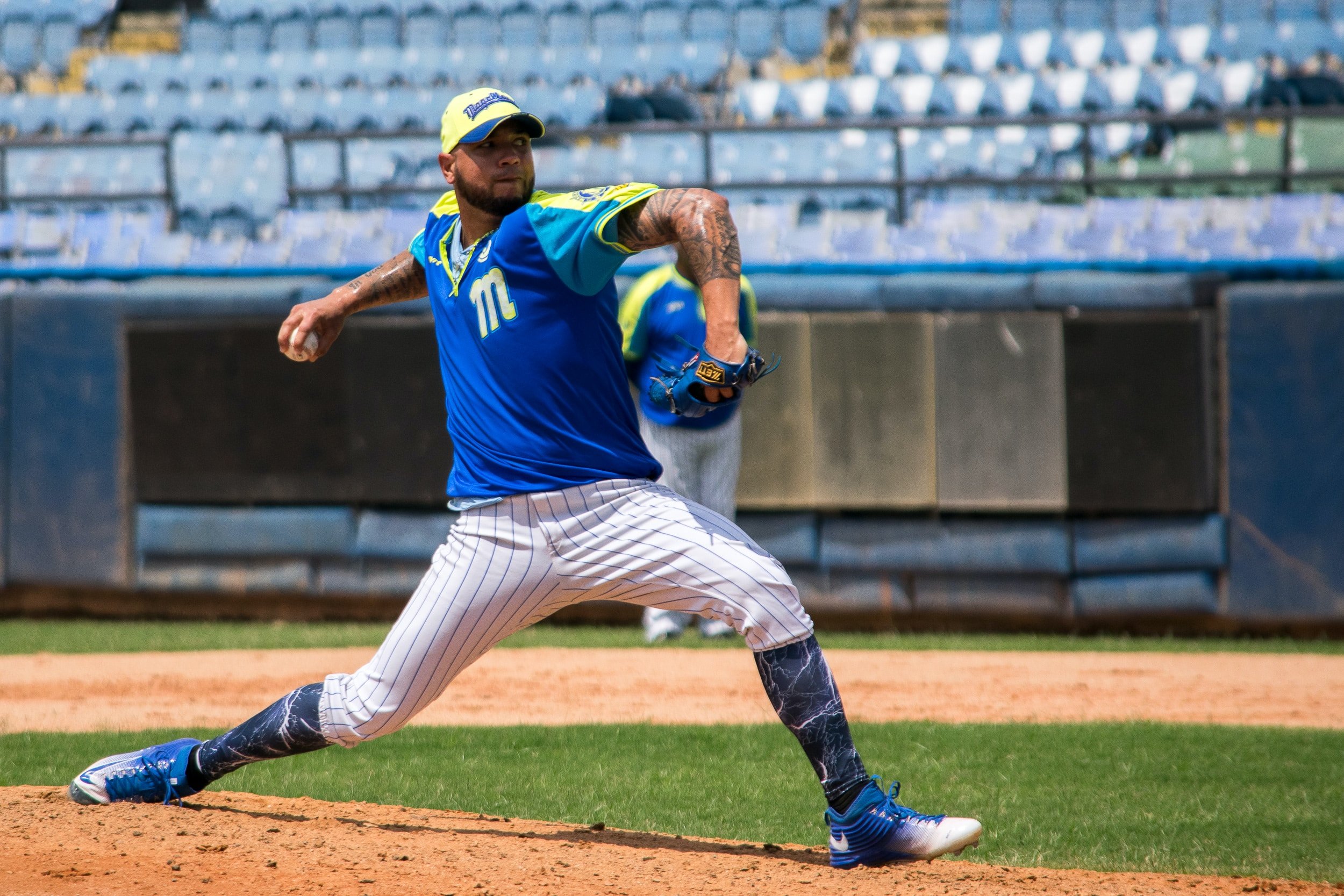 A pitcher on the mound in a baseball game.