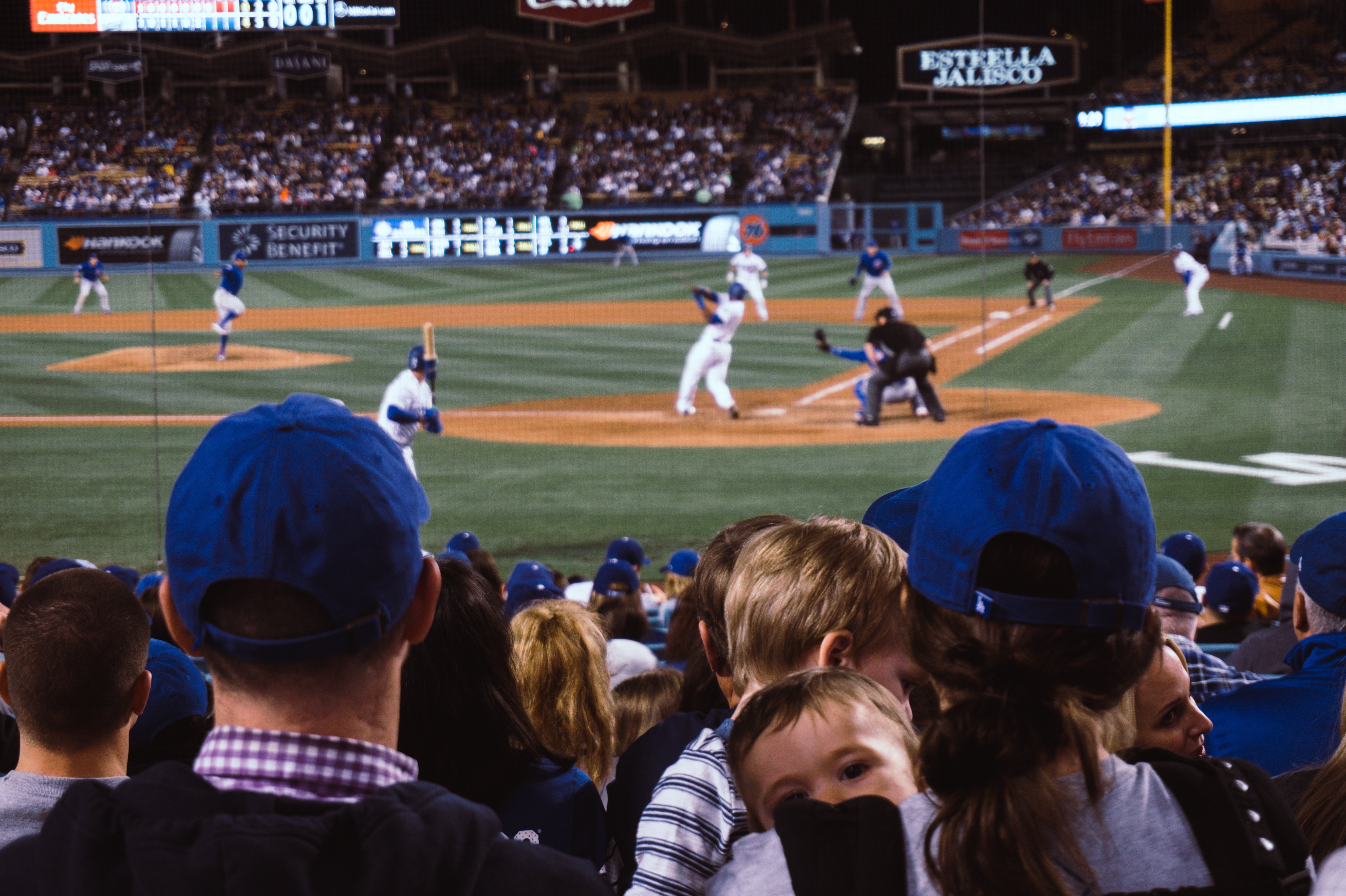 A Crowd watching a baseball game