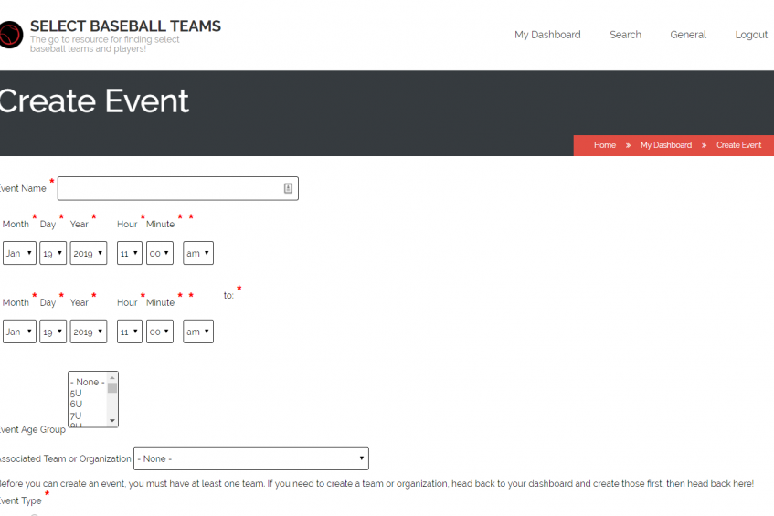 Quickly and Easily Add Mulitple  Events & Teams