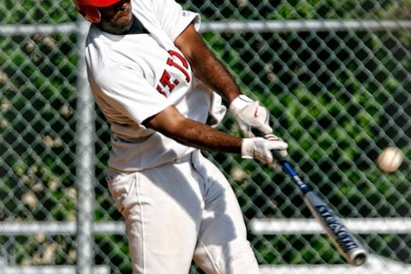 Solid OPS Hitter Swinging a Metal Baseball Bat