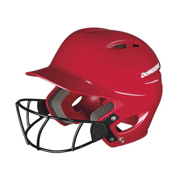 DeMarini Paradox Protege Batting Helmet With Mask in Scarlet - Size: L - XL
